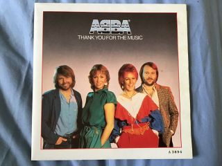 Abba Thank You For The Music Uk Poster Sleeve 7inch Single Rare