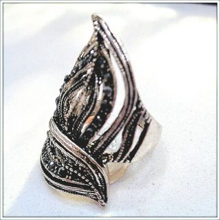 Hand Crafted Antique 925 Sterling Silver Ladys Ring Size - 8