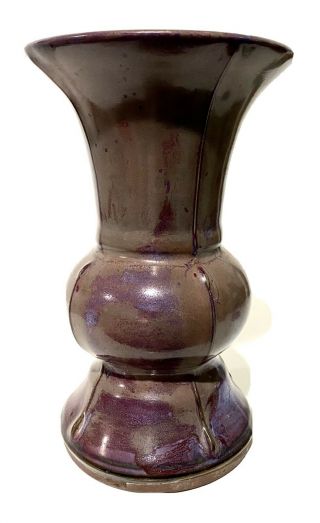 Large Old Chinese Purple Glaze Porcelain Vase
