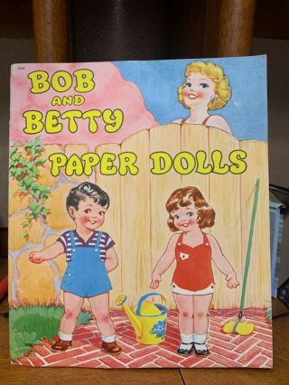 Vintage Uncut 1945 Bob And Betty Paper Dolls Saalfield