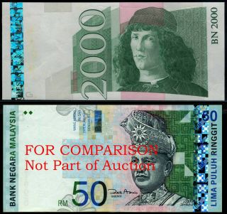 Test Note G&d Germany,  Rare With Hologram For Banknote Malaysia 50 Ringgit P.  43