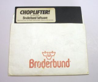 Very Rare,  First,  Choplifter By Broderbund For Apple Ii,  Unenhanced Apple Iie
