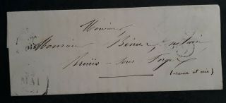 Rare 1853 France Folded Letter Sent From Precy Sur Oise To Briis - S - Forges