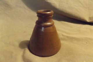 Primitive Antique 19th C Stoneware Ink Bottle Cone Shape 2.  75 "