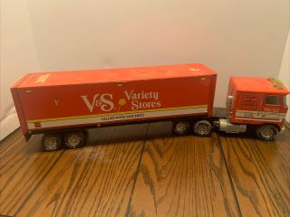 Vintage Nylint Semi Truck V&s Variety Stores Pressed Steel Collectors Rare