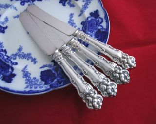 4 Antique 1904 Wm Rogers Berwick Dana Diana Silverplate Dinner Knives Craft /use