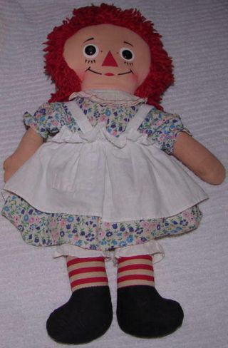 Knickerbocker Vintage 1970 Raggedy Ann Rag Doll 15” I Love You Doll