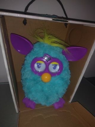 Furby Boom 2012 Interactive Electronic Toy Teal & Purple W Box Rare