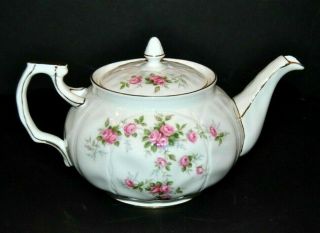 Vintage Very Rare,  Aynsley " Grotto Rose " Fine Bone China Teapot
