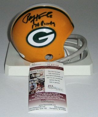 Packers Paul Hornung Signed Mini Helmet W/ 176 Points Jsa Auto Autographed Rare