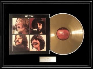 The Beatles Let It Be Rare Framed Lp Gold Metalized Record Non Riaa Award