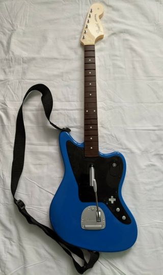 Playstation 4 Ps4 Fender Jaguar Wireless Guitar Blue Rock Band 4 Rivals Rare