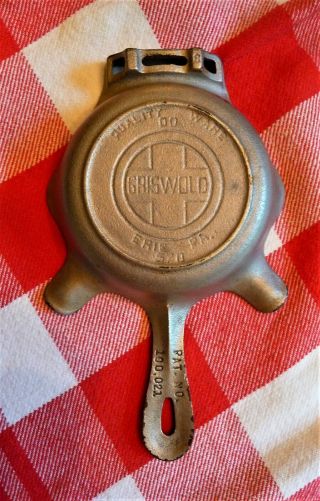 Griswold Ashtray 1936 Nickel - Plated? Cast Iron Pat.  No.  100,  021 Collectible Rare