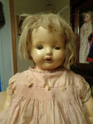Vintage Composition & Cloth Mama Doll For Repair/restoration Tlc 21 "