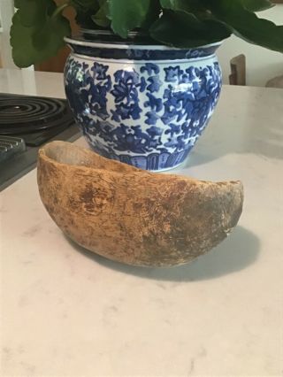 Medium Size Handcrafted Primitive Wooden Bowl