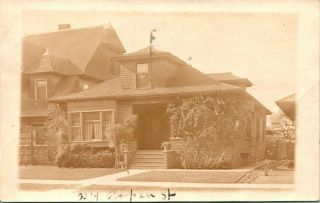 Antique Rppc Postcard Los Angeles Ca House At 3314 Thompson St.  1915