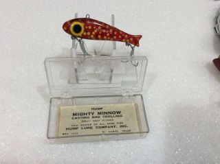 Vintage Texas Fishing Lure Hump M - 5 Dark Red Bingo Era Lure