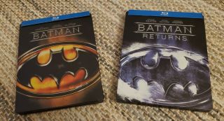 Batman And Batman Returns Blu Ray Steel Books With Rare Sleeve Cover