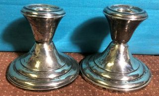 Pair 2 Sterling Weighted Candle Stick/holders Frank M.  Whiting