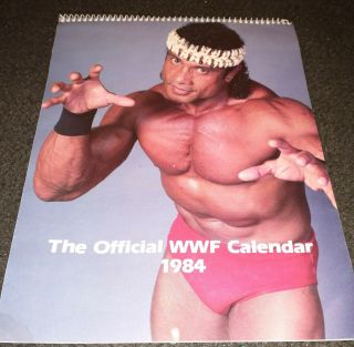 1984 Wwf Wrestling Calendar (rare Item) Jimmy Snuka/andre The Giant/ivan Putski