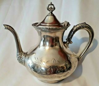 Antique Victorian Van Bergh Silver - Plated Tea/coffee Pot Pat.  May 10,  1898 468