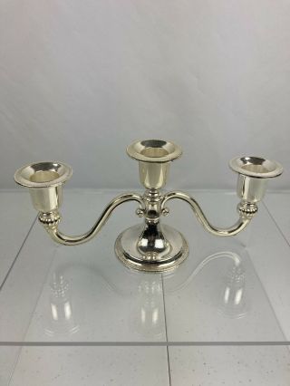 E.  P.  Zinc Silver Plated Metal 3 Arm Candelabra Made In England