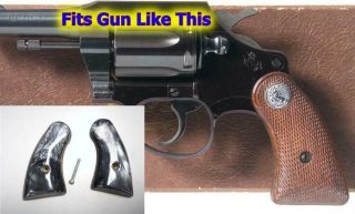 38 Rare Scott Imitation Black Pearl Gun Grips For Colt Courier Agent Short Butt