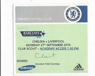 Rare Ticket 2010/11 Premier Reserve League - Chelsea V.  Liverpool