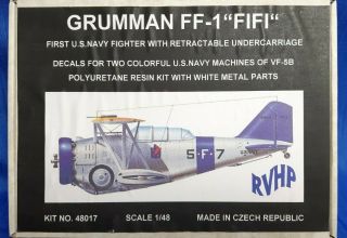 Rare Rvhp 1/48 Grumman Ff - 1 " Fifi " First Navy Fighter With Retracts Read