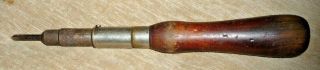 Goodell - Pratt Toolsmiths Spiral Ratchet Screwdriver Antique Wood Handle Tool