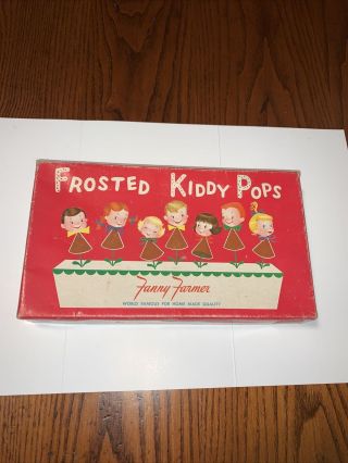 Antique Rare Fanny Farmer “frosted Kiddy Pops” Chocolate Candy Box Rochester Ny