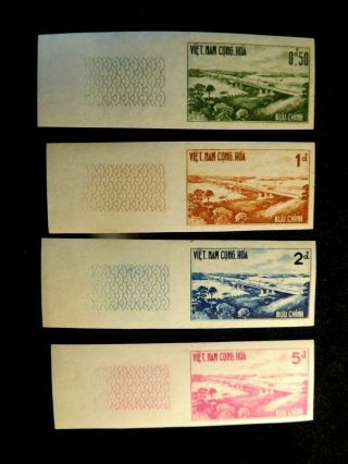 Vietnam Rare Imperf Stamp Set Scott 166 - 169 Mnh