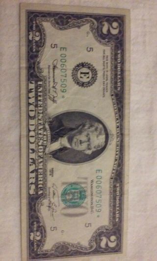 1976 2 Dollar Bill Star Note Rare Issue,  Extremely Low Printing Run Of 640k