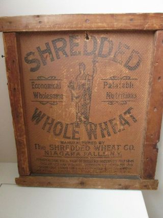 Antique Shredded Whole Wheat Wooden Crate End Niagara Falls Ny 1900 