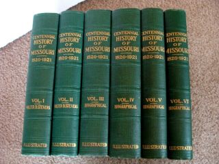Centennial History Of Missouri 1820 - 1921 Complete Set In 6 Volumes Rare