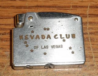 Vintage Nevada Club Of Las Vegas Flat Advertising Lighter/rare