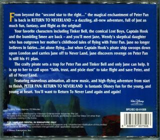 Peter Pan in Never Land - Video CD VCD Walt Disney Pictures Rare OOP 2