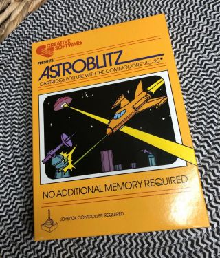 Rare 1982 Astroblitz Commodore Vic - 20 Video Game Nos