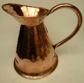 Large Antique Solid Copper Jug Kitchenalia Collectable Useful Display Item 201