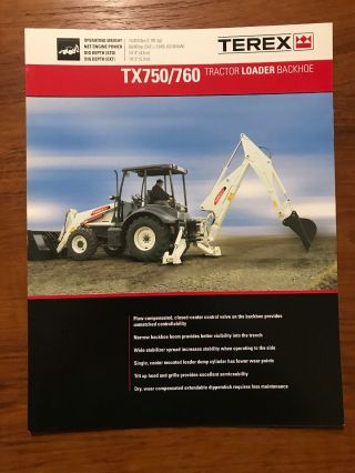 Rare Terex Tractor Loader Backhoe Brochure
