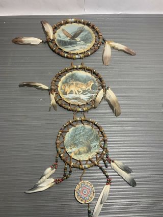 Dream Catcher With Feathers Hanging Wall Decoration By Bradford Exchange Rare