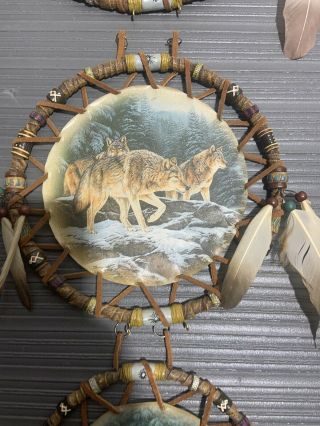 Dream Catcher With Feathers Hanging Wall Decoration By Bradford Exchange Rare 3