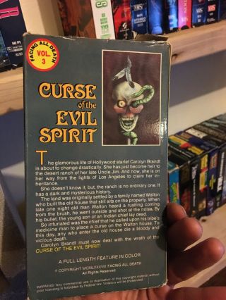 Curse Of The Evil Spirit Vhs Horror Rare 2