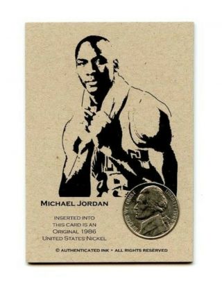 Michael Jordan Nba Great Rare Basketball Coin Card Rookie Of The Year 1986