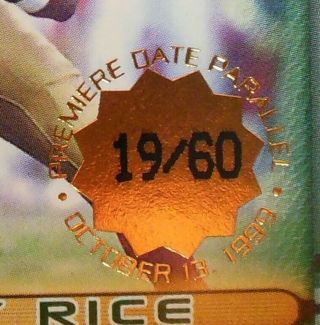 1999 Jerry Rice Pacific Omega Premiere Date 19 / 60 Very Rare Ssp See Photos