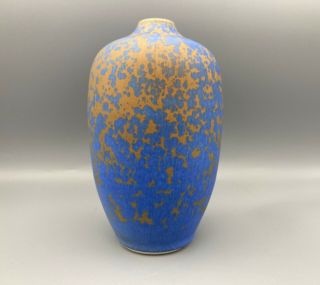 Ben Owen Iii Rare Stardust Blue Matt Crystalline Glaze Egg Vase 6 1/2 " H