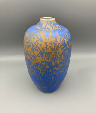 Ben Owen III Rare Stardust Blue Matt Crystalline Glaze Egg Vase 6 1/2 