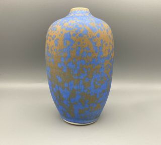 Ben Owen III Rare Stardust Blue Matt Crystalline Glaze Egg Vase 6 1/2 