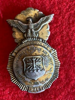 Vintage Obsolete Department Of The Air Force Security Police Badge Rare