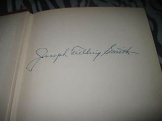 The Progress Of Man Joseph Fielding Smith Autographed Signed Rare 1950 1st Ed Vg